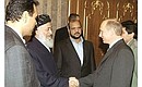 President Putin with Afghan President Burhanuddin Rabbani.