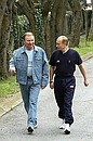 A walk with President Leonid Kuchma of Ukraine.
