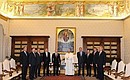 With Pope Francis and members of the Russian delegation.
