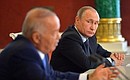 Vladimir Putin and Islam Karimov made statements for the press following their talks.