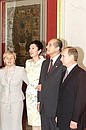 PETERSBURG. Vladimir and Lyudmila Putin, Austrian President Thomas Klestil and Margot Klestil-Loeffler visiting the State Russian Museum.