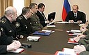 Meeting with commanders of the Armed Forces military districts and naval fleets.