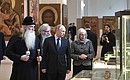 With Metropolitan Kornily of Moscow and All Russia of the Russian Orthodox Old-Rite Church at the exhibition The Power of Spirit and Loyalty to Tradition at the Church of the Nativity of Christ.