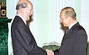 President Putin with Bulgarian Prime Minister Simeon Saxe-Coburg Gotha.