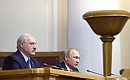 С Президентом Белоруссии Александром Лукашенко на пленарном заседании Шестого форума регионов России и Белоруссии.