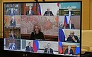 Участники совещания с членами Правительства Российской Федерации (в режиме видеоконференции).