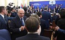 Президент Белоруссии Александр Лукашенко перед началом заседания Высшего Евразийского экономического совета в расширенном составе.