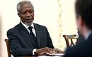 Встреча с представителями неформального объединения политических и государственных деятелей «Старейшины». Бывший Генеральный секретарь Организации Объединённых Наций Кофи Аннан.
