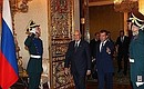 Перед началом российско-итальянских переговоров в расширенном составе. С Президентом Италии Джорджо Наполитано.