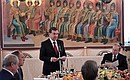 At state dinner hosted by Vladimir Putin in honour of President of Uzbekistan Shavkat Mirziyoyev.