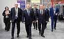 Visiting the Development of Human Capital exhibition with President of Kazakhstan Nursultan Nazarbayev (right) and Chelyabinsk Region Governor Boris Dubrovsky.