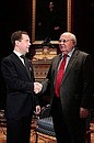 With Mikhail Gorbachev.