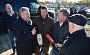 Sergei Ivanov with Governor of Khabarovsk Territory Vyacheslav Shport (left) and Presidential Plenipotentiary Envoy to the Far Eastern Federal District Yury Trutnev (centre) during visit to Zaton dam.