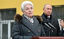 На торжественной церемонии открытия памятника Александру Солженицыну. Вдова писателя Наталья Солженицына.