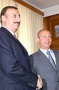 President Putin with Ilkham Aliyev, Azerbaijan\'s Prime Minister.