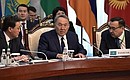 President of Kazakhstan Nursultan Nazarbayev at the Supreme Eurasian Economic Council meeting.