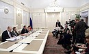 Chief of Staff of the Presidential Executive Office Sergei Ivanov at meeting with media representatives.