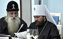 Head of the Russian Orthodox Old-Rite Church Metropolitan Korniliy (left) and Head of the Moscow Patriarchate Department for External Church Relations Metropolitan Hilarion.