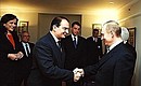 President Putin with Konstantinos Karamanlis, leader of the opposition New Democracy party.