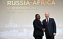 Before the Gala reception for participants in the second Russia–Africa Summit. With President of Mozambique Filipe Jacinto Nyusi. Photo: Pavel Bednyakov, RIA Novosti