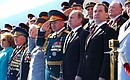 На военном параде в ознаменование 68-й годовщины Победы в Великой Отечественной войне.