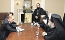 Meeting with the First Hierarch of the Russian Orthodox Church Abroad, Metropolitan Laurus, and Mercurius, Bishop of the Saint Nicholas Cathedral of the Russian Orthodox Church (Moscow Patriarchate).
