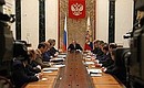 President Putin at a meeting with the Cabinet Members.
