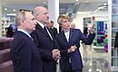 At the Sirius Education Centre. With President of the Republic of Belarus Alexander Lukashenko and Director of the centre Yelena Shmelyova.