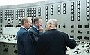 President Putin with Ukrainian President Leonid Kuchma visiting the Dnieper hydroelectric plant.