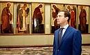 Во время осмотра экспозиции икон в Спасо-Преображенском соборе Угличского кремля.