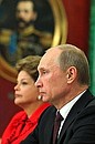 С Президентом Бразилии Дилмой Роуссефф на совместной пресс-конференции по итогам российско-бразильских переговоров.
