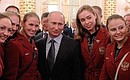 На встрече с членами олимпийской сборной России.