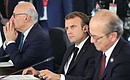 President of France Emmanuel Macron at the meeting of the leaders of Russia, Turkey, Germany and France.