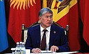 President of Kyrgyzstan Almazbek Atambayev at the restricted format meeting of the CIS Council of Heads of State in a narrow format.