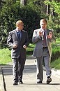 President Putin during a walk with Ukrainian President Leonid Kuchma.