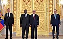 На церемонии вручения верительных грамот. С Чрезвычайным и Полномочным Послом Республики Кот-д’Ивуар в Российской Федерации Роже Ньянго.