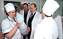 Acting President Vladimir Putin visiting the Gorodkov Motherhood and Childhood Research Institute.
