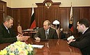 Встреча с главой администрации Чеченской Республики Ахматом Кадыровым и председателем правительства Чеченской Республики Михаилом Бабичем.