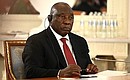 President of the South Africa Republic Cyril Ramaphosa at the meeting with heads of delegations of African states. Photo: Pavel Bednyakov, RIA Novosti