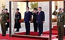 С Королём Иордании Абдаллой II во время церемонии официальной встречи.