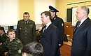 Во время посещения Курганского пограничного института ФСБ России. Президент осмотрел учебные помещения института.