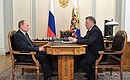 Working meeting with Acting Khabarovsk Territory Governor Vyacheslav Shport.