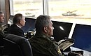 Supreme Commander-in-Chief of Russia’s Armed Forces Vladimir Putin observed the main stage of Vostok-2018 military manoeuvres. With Defence Minister Sergei Shoigu.