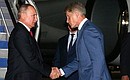 Vladimir Putin arrives in Vladivostok on a working trip. With Governor of the Primorye Territory Oleg Kozhemyako. Photo: TASS