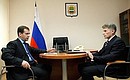With Governor of the Amur Region Oleg Kozhemyako.