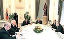 At a meeting of the leaders of the “Caucasian Four” countries with Azerbaijani President Heidar Aliyev (center-right) and Georgian President Eduard Shevardnadze.
