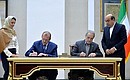 Церемония подписания российско-иранских документов.