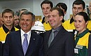 С Президентом Республики Татарстан Рустамом Миннихановым и сотрудниками нефтеперерабатывающего комплекса «ТАНЕКО».