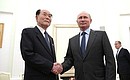 С Председателем Президиума Верховного народного собрания Корейской Народно-Демократической Республики Ким Ён Намом.