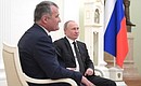 На встрече с Президентом Республики Южная Осетия Анатолием Бибиловым.